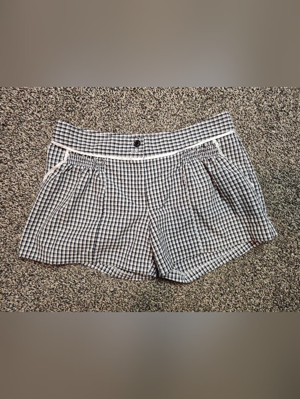 Y2K XOXO Black & White Plaid Mini Shorts Women's Size 5/6